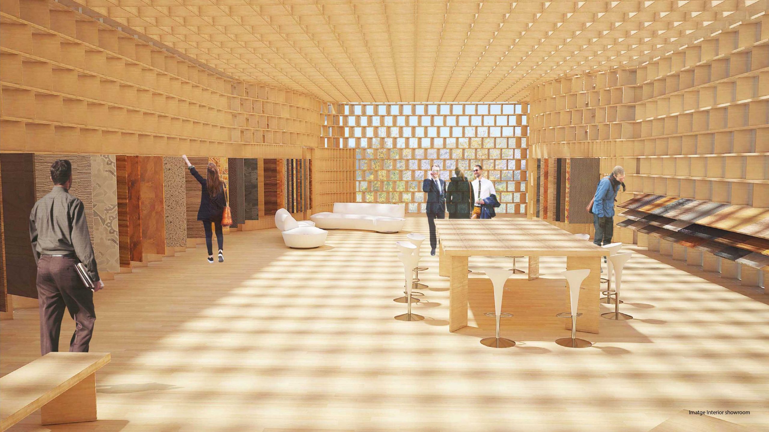 Imagen interior para la propuesta de un nuevo showroom para Lamigraf